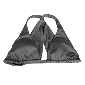 Victoria Secret Medium Sport Black Metallic Strappy Back Triangle